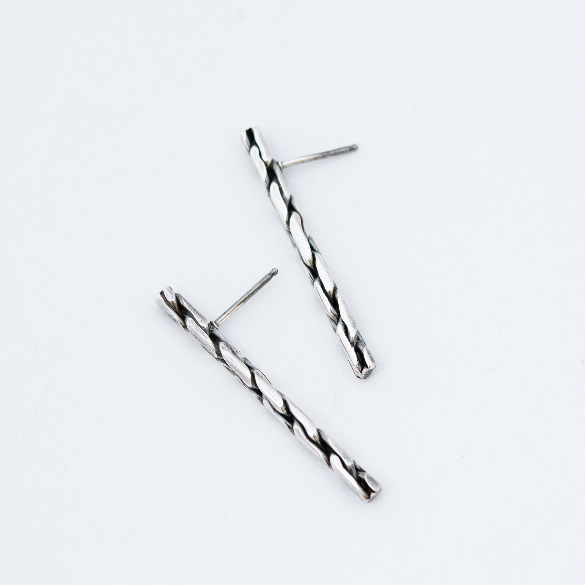 Long Woven Bar Earrings