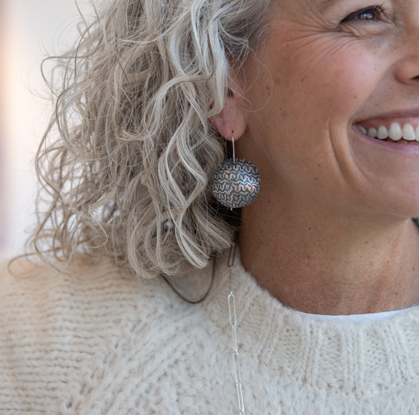 Stamped Dome Earrings