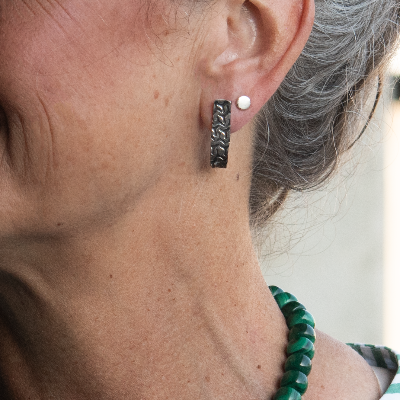 Stamped Hook Earrings 