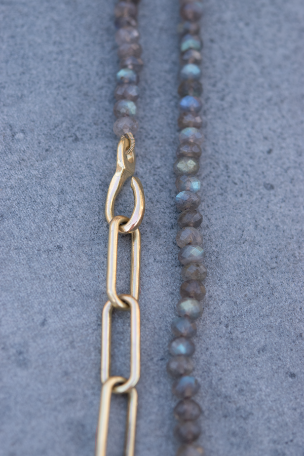 Labradorite + 18k Gold Chain